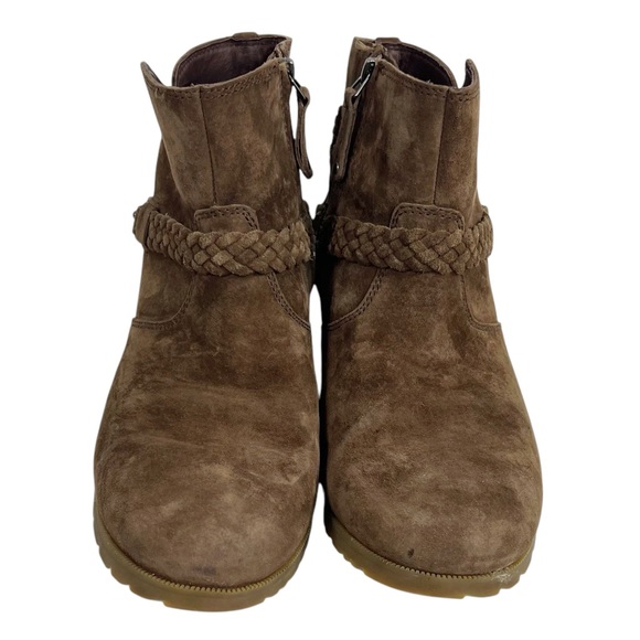 TEVA Delavina Waterproof Brown Suede Bootie with Lug Rubber Sole Size 10 - Picture 3 of 9